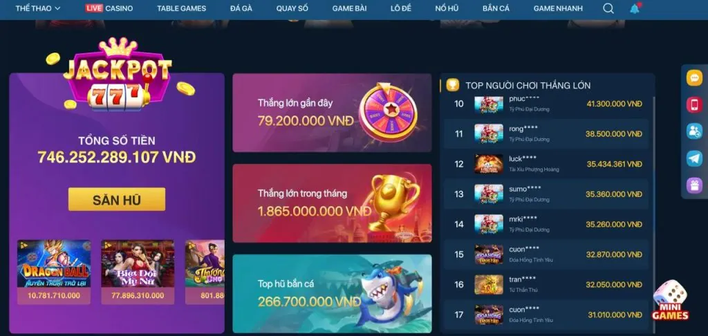 Biểu tượng kho game đa dạng trên ứng dụng TT888